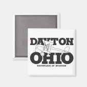 Dayton Ohio Art - Der Geburtsort von Aviation Desi Magnet (Vorderseite/Rückseite)