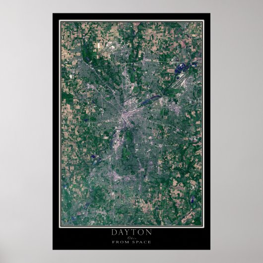 Dayton Ohio From Space Satellite Map Poster (Vorne)