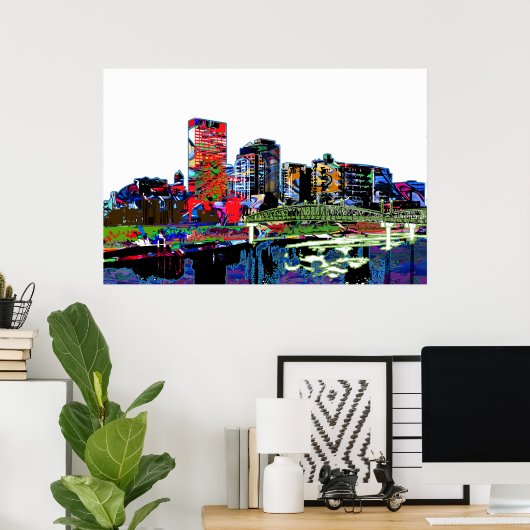 Dayton, Ohio in Graffiti Poster (Heimbüro)