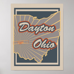 Dayton, Ohio Kunstprint - Reiseposter v2 Poster