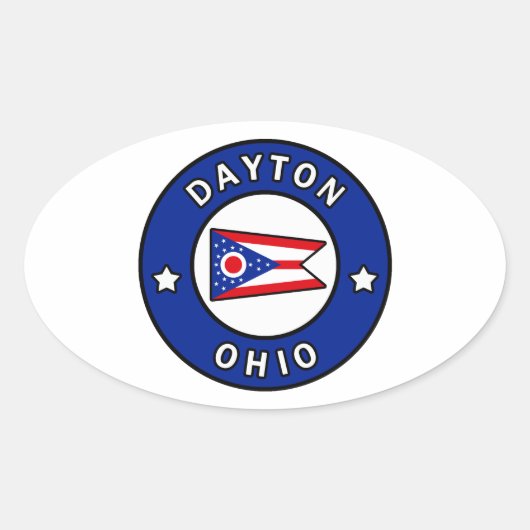 Dayton Ohio Ovaler Aufkleber (Vorderseite)