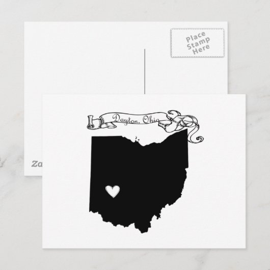 Dayton Ohio Postkarte (Vorne/Hinten)