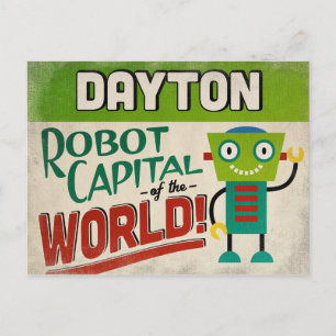 Dayton Ohio Roboter - Lustige Vintage Postkarte