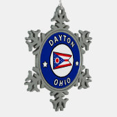 Dayton Ohio Schneeflocken Zinn-Ornament (Links)