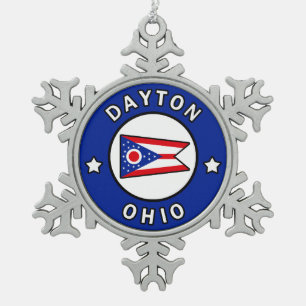 Dayton Ohio Schneeflocken Zinn-Ornament