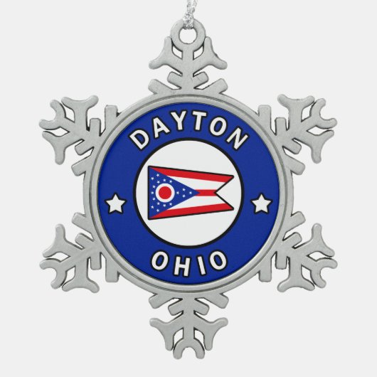 Dayton Ohio Schneeflocken Zinn-Ornament (Vorderseite)