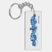 Dayton Ohio Skyline Blue Schlüsselanhänger (Vorderseite links)