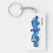 Dayton Ohio Skyline Blue Schlüsselanhänger (Vorderseite)