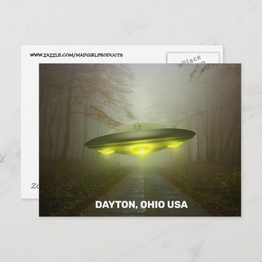DAYTON OHIO SPACESHIP UFO ART Postkarten (Vorne/Hinten)
