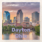 Dayton Ohio Square Glass Untersetzer (Vorderseite)