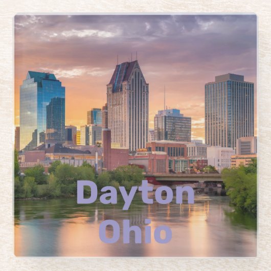 Dayton Ohio Square Glass Untersetzer (Vorderseite)
