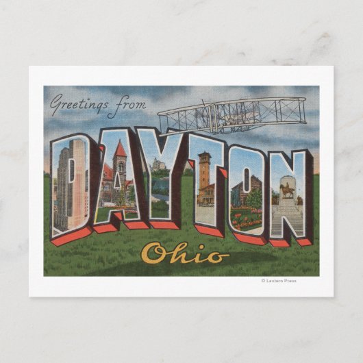 Dayton, Ohio (Wright Brothers Flugzeug) Postkarte (Vorderseite)