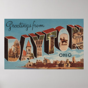 Dayton, OhioLarge Buchstabe ScenesDayton, OH- Poster