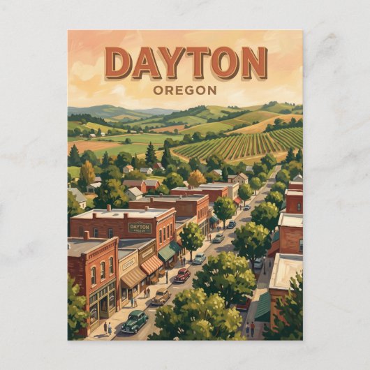 Dayton Oregon Postkarte (Vorderseite)