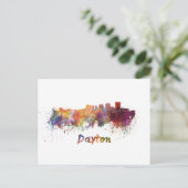 Dayton skyline im Watercolor Postkarte (Stehend Vorderseite)