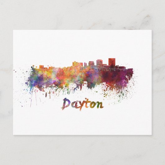 Dayton skyline im Watercolor Postkarte (Vorderseite)