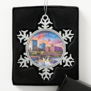 Dayton Snowflake Pewter Weihnachtsschmuck Schneeflocken Zinn-Ornament