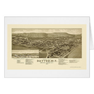 Dayton, WA panoramische Karte - 1884