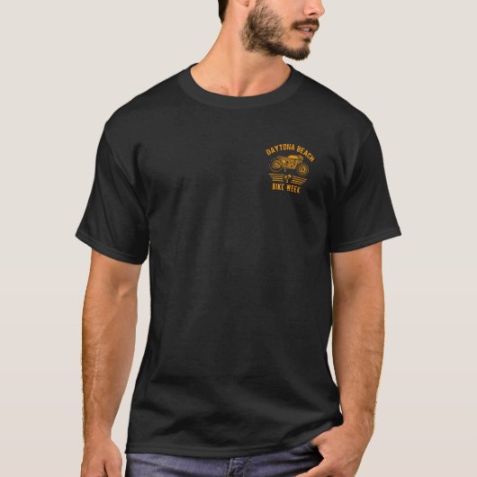 Daytona Beach Bike Week Retro Distressed Motorcycl T-Shirt (Vorderseite)