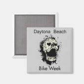 Daytona Beach Bike Week Skull schwarz Magnet (Vorderseite/Rückseite)
