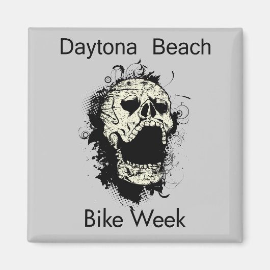 Daytona Beach Bike Week Skull schwarz Magnet (Vorne)