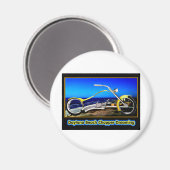 Daytona Beach Chopper Dream Yellow Black T Magnet (Vorderseite/Rückseite)