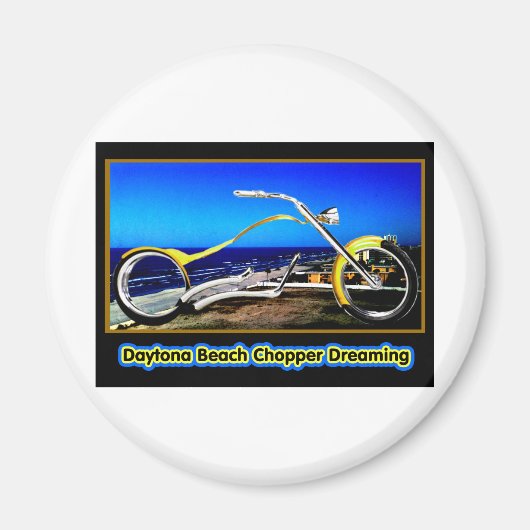 Daytona Beach Chopper Dream Yellow Black T Magnet (Vorne)