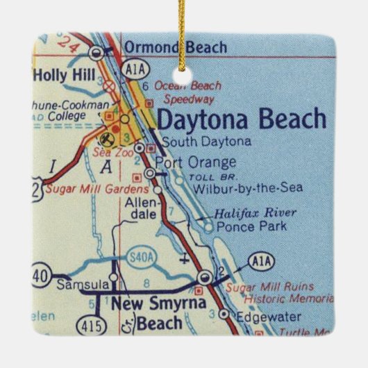 Daytona Beach Classic Karte Keramikornament (Rückseite)