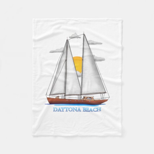 Daytona Beach Coastal Nautical Sailing Sailor Fleecedecke (Vorderseite)