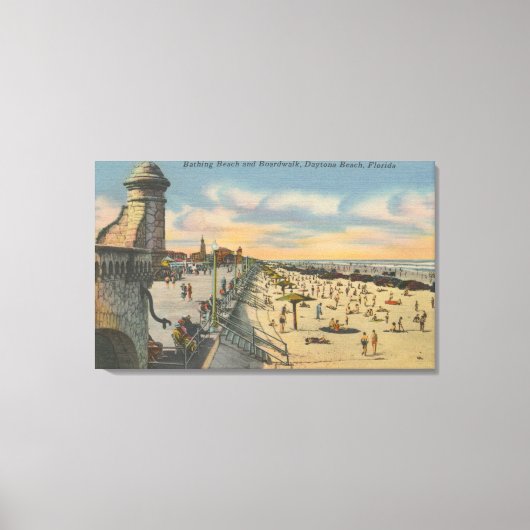 Daytona Beach, FL - Boardwalk View Beach Leinwanddruck (Vorderseite)