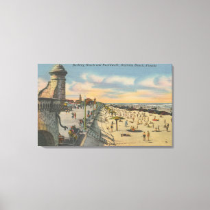 Daytona Beach, FL - Promenaden-Ansicht des Leinwanddruck