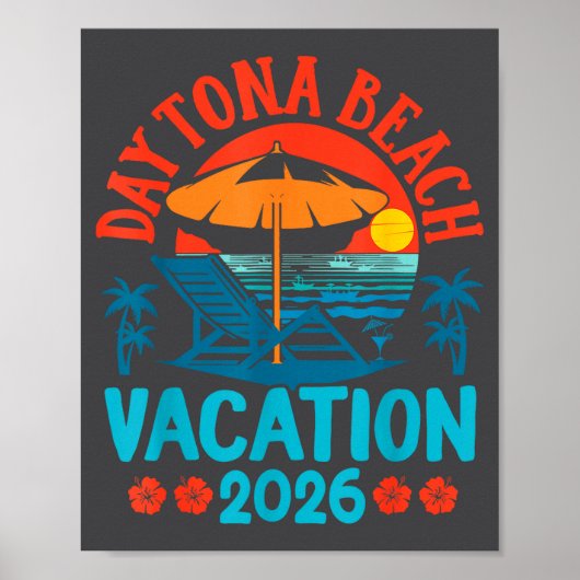 Daytona Beach Florida 2026 Family Vacation Summer  Poster (Vorne)