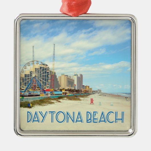 Daytona Beach Florida Beach Foto Ornament Aus Metall (Vorne)