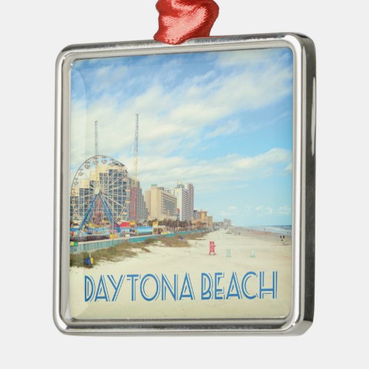 Daytona Beach Florida Beach Foto Ornament Aus Metall (Links)