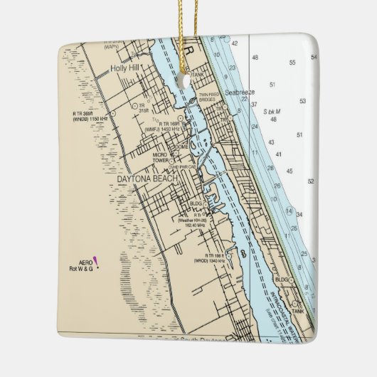 Daytona Beach Florida Chart Keramikornament (Links)