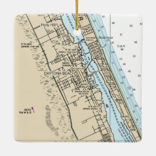 Daytona Beach Florida Chart Keramikornament