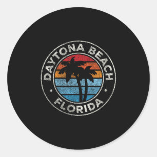 Daytona Beach Florida Fl Vintage-Grafik Retro 70er Runder Aufkleber