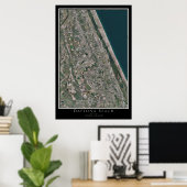 Daytona Beach Florida From Space Satellite Map Poster (Heimbüro)