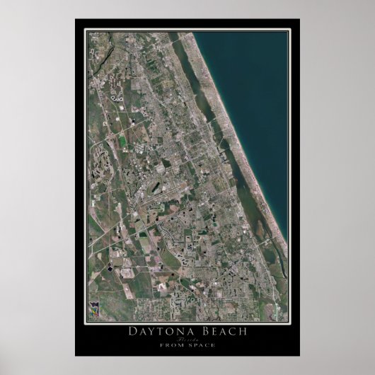 Daytona Beach Florida From Space Satellite Map Poster (Vorne)