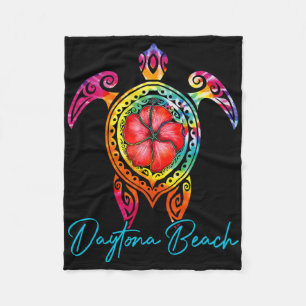Daytona Beach Florida Gefärbte Krawatte Sea Turtle Fleecedecke