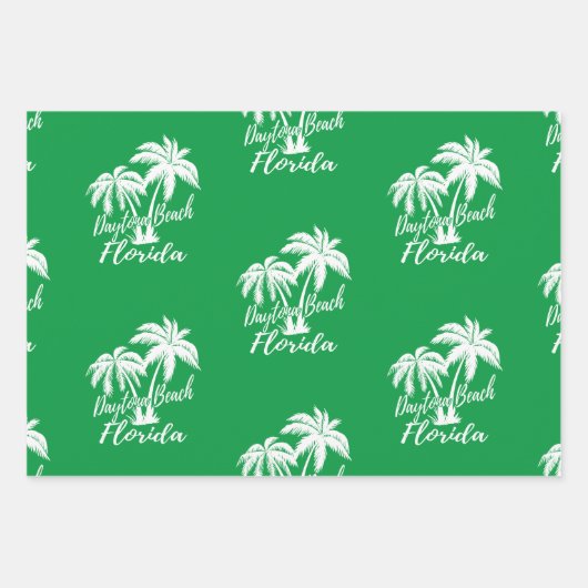 Daytona Beach Florida Green Kariert Green Red Geschenkpapier Set (Vorderseite 2)