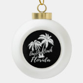 Daytona Beach Florida Palm Trees Beach Keramik Kugel-Ornament (Vorderseite)