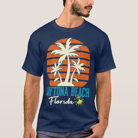Daytona Beach Florida Palm Trees Orange Sunset T-Shirt (Vorderseite)