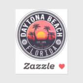 Daytona Beach Florida Palm Trees Souvenirs 60er Aufkleber (Blatt)