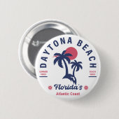 Daytona Beach Florida Palm Trees Souvenirs 60er Button (Vorne & Hinten)