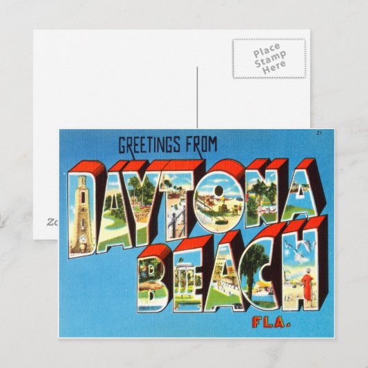 Daytona Beach Florida Postkarte (Vorne/Hinten)