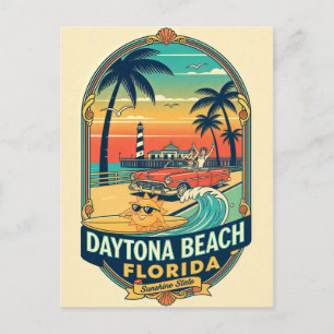 Daytona Beach Florida Retro 1950er Jahre Postkarte