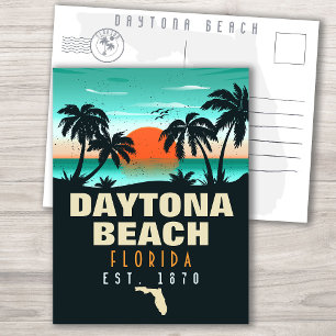 Daytona Beach Florida Retro-Sonnenuntergang-Souven Postkarte
