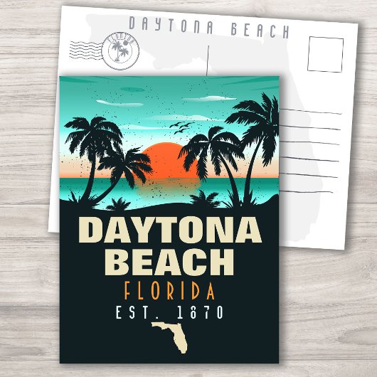 Daytona Beach Florida Retro Souvenirs Postkarte