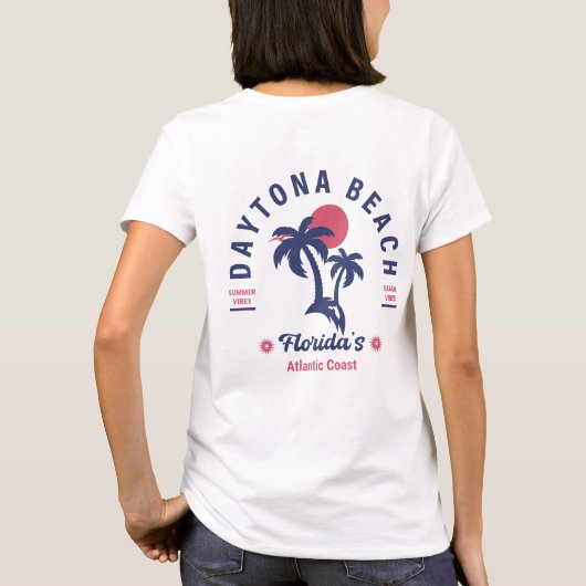 Daytona Beach Florida Retro Souvenirs T-Shirt (Rückseite)
